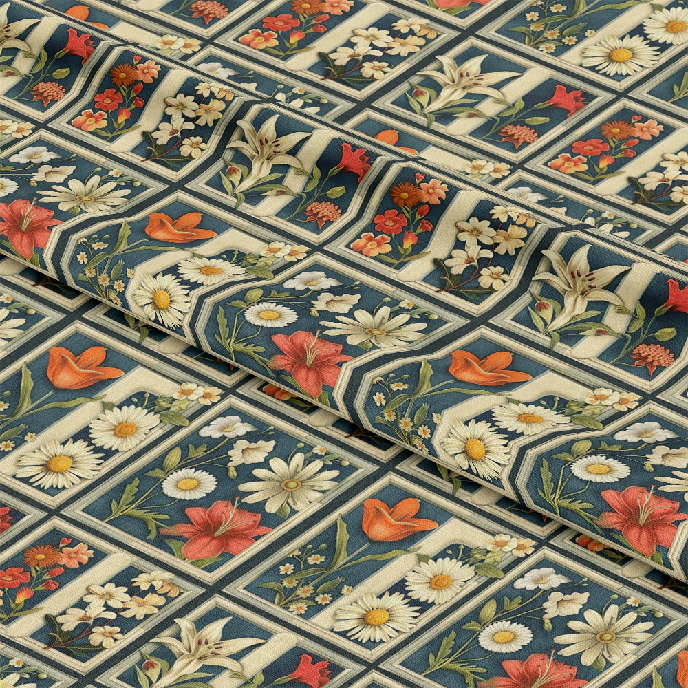 Eliza's Floral Grids Pattern 5 Quilting Cotton Fabric