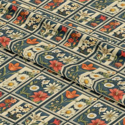 Eliza's Floral Grids Pattern 5 Quilting Cotton Fabric