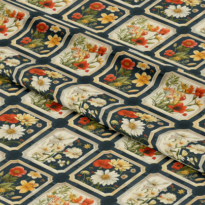 Eliza's Floral Grids Pattern 6 Quilting Cotton Fabric