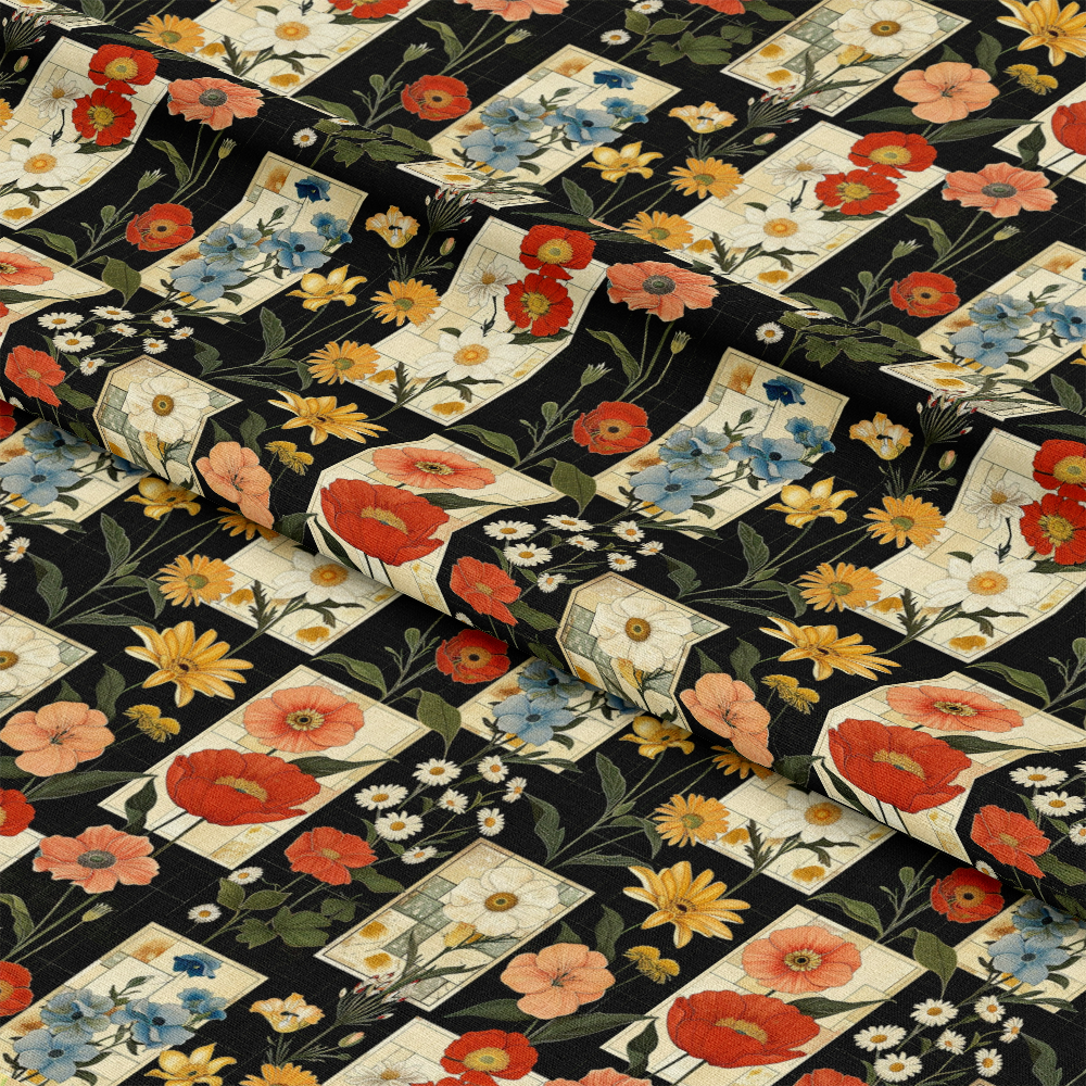 Eliza's Floral Grids Pattern 7 Quilting Cotton Fabric