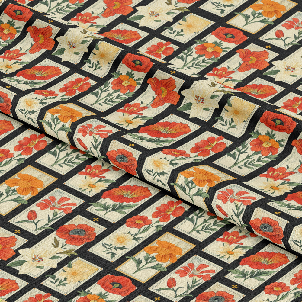 Eliza's Floral Grids Pattern 8 Quilting Cotton Fabric