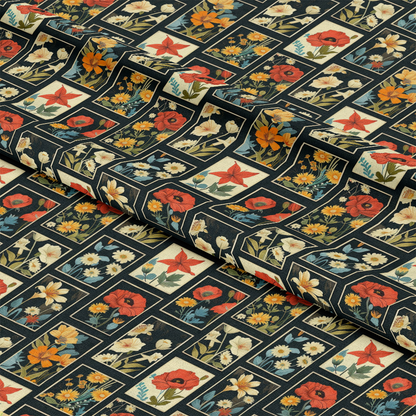 Eliza's Floral Grids Pattern 9 Quilting Cotton Fabric
