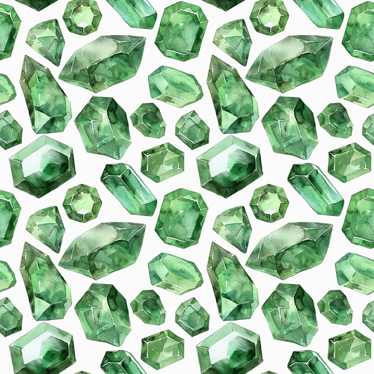 Emerald Gemstones Pattern 3 Quilting Cotton Fabric