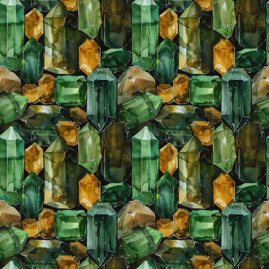 Emerald Gemstones Pattern 6 Quilting Cotton Fabric