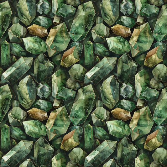 Emerald Gemstones Pattern 8 Quilting Cotton Fabric