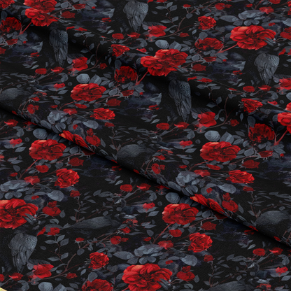 Evil Crows and Roses Pattern 11 Quilting Cotton Fabric