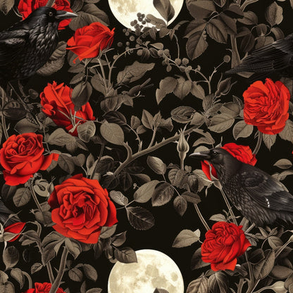 Moonlit Raven Garden Pattern 12 Minky Fabric