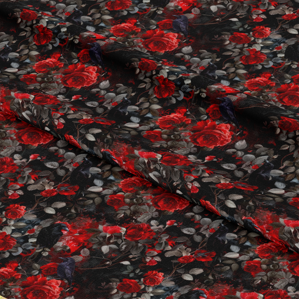 Evil Crows and Roses Pattern 4 Quilting Cotton Fabric