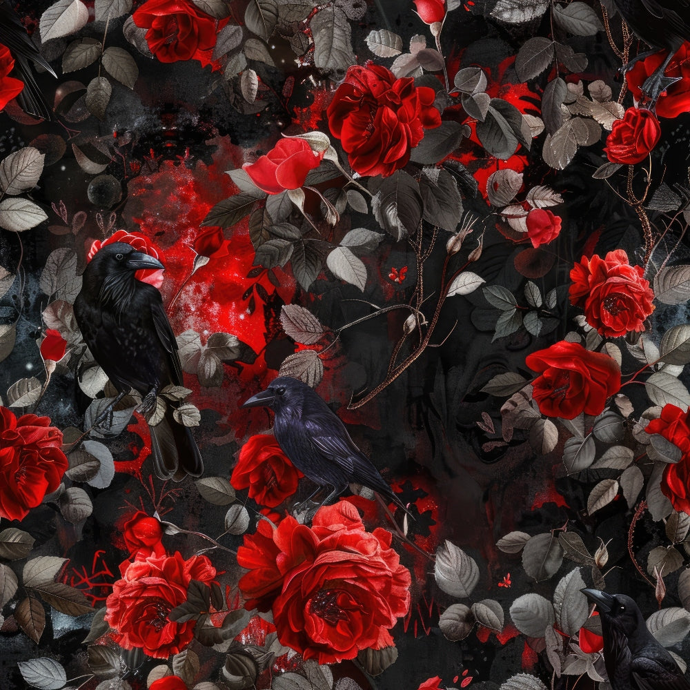 Moonlit Raven Garden Pattern 4 Minky Fabric