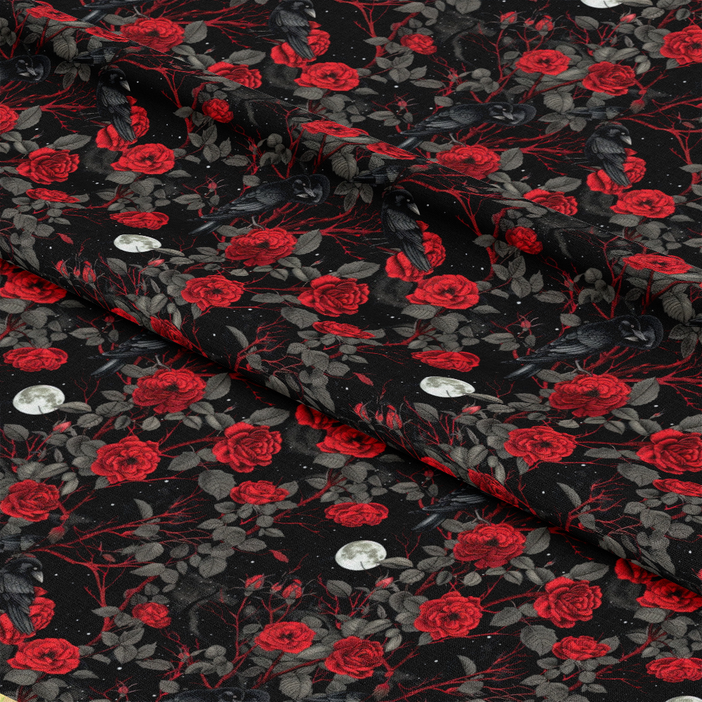 Evil Crows and Roses Pattern 6 Quilting Cotton Fabric