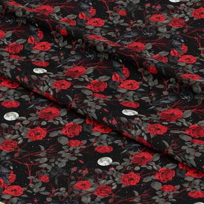 Evil Crows and Roses Pattern 6 Quilting Cotton Fabric