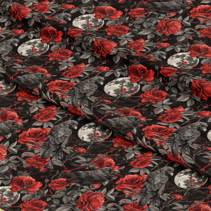 Evil Crows and Roses Pattern 7 Quilting Cotton Fabric