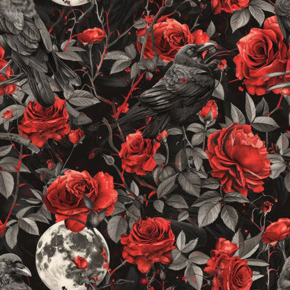 Moonlit Raven Garden Pattern 7 Minky Fabric