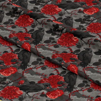Evil Crows and Roses Pattern 9 Quilting Cotton Fabric