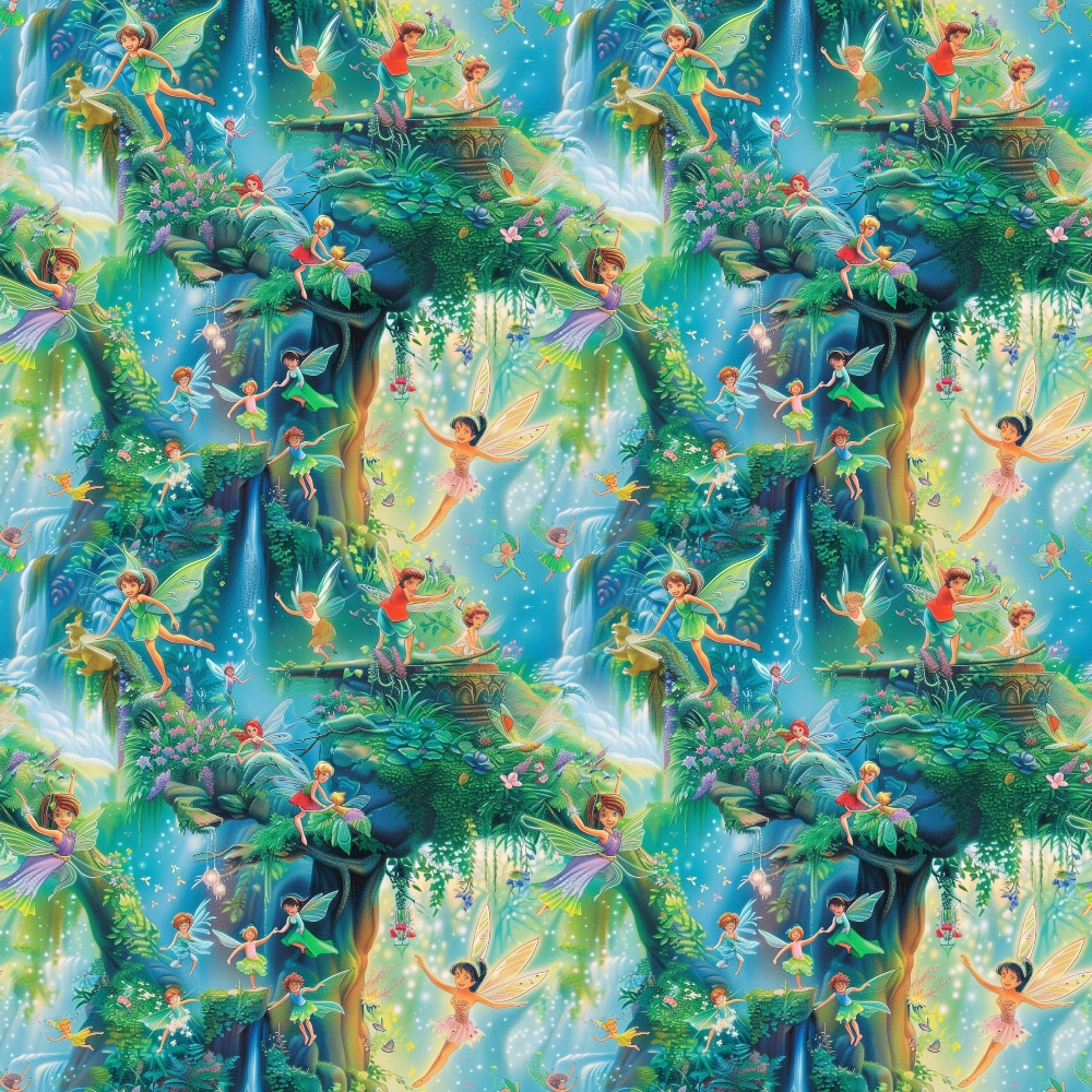 Fairies in the Forest Pattern 20 Quilting Cotton Fabric