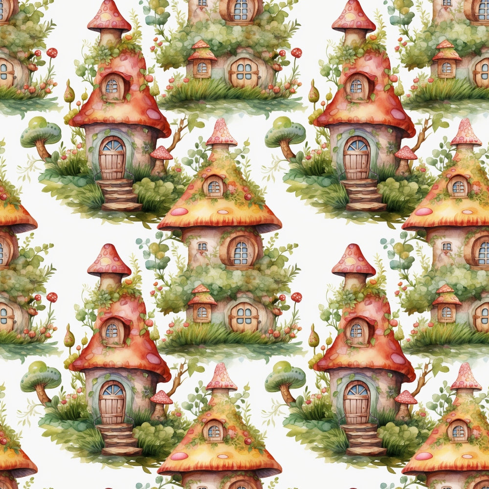 Toadstool Village Pattern 11 Minky Fabric