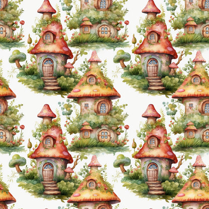 Toadstool Village Pattern 11 Minky Fabric