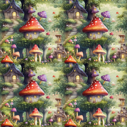Fairy Houses Pattern 12 Quilting Cotton Fabric