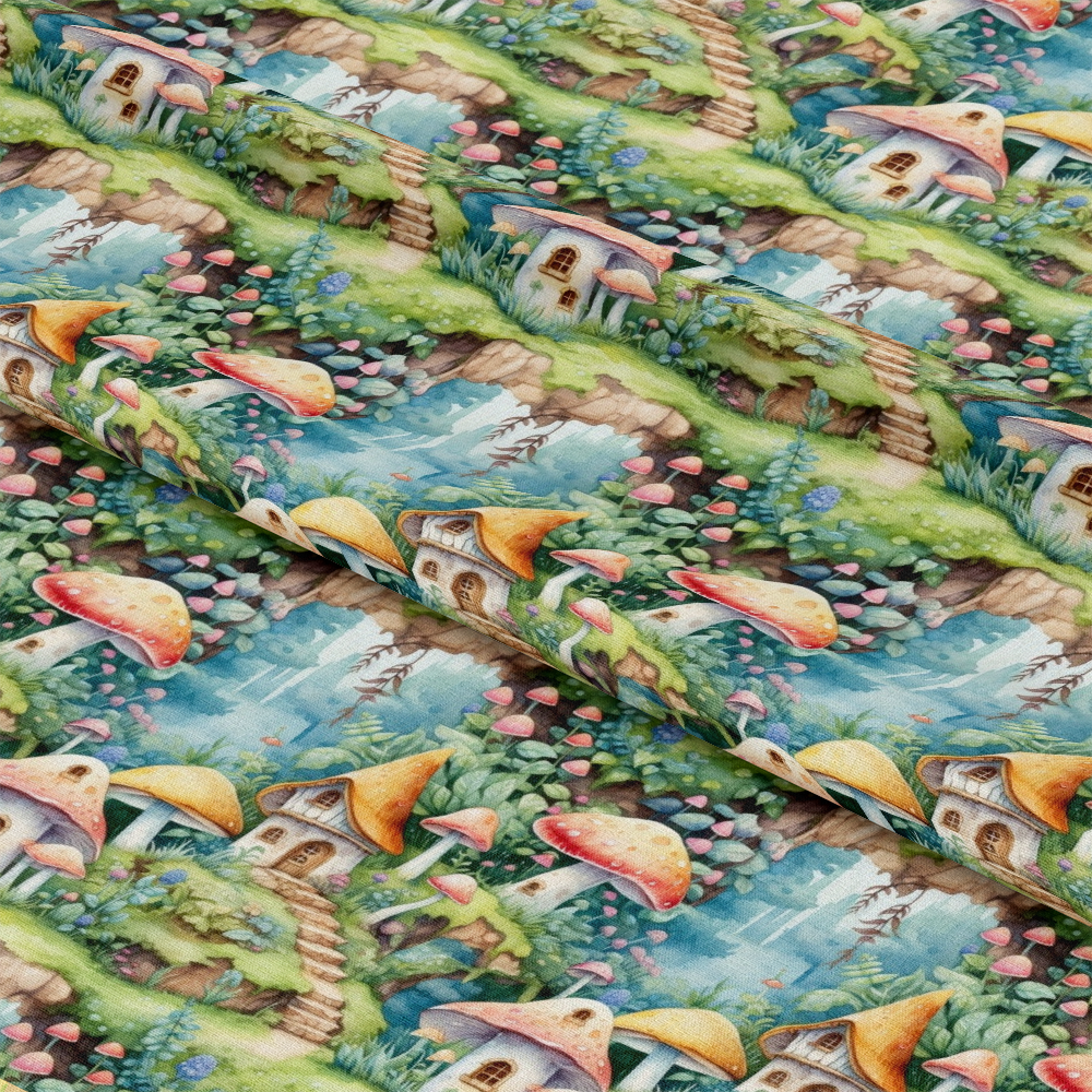 Fairy Houses Pattern 1 Quilting Cotton Fabric