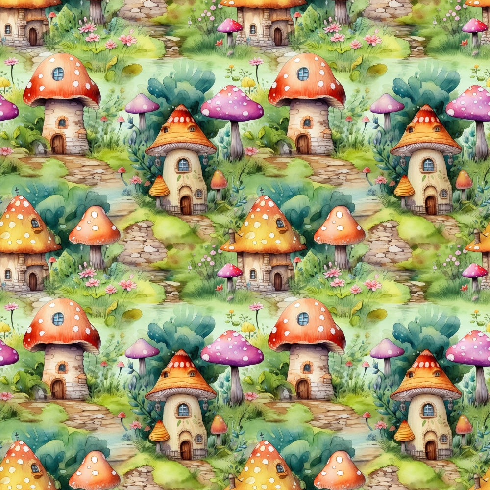 Fairy Houses Pattern 2 Quilting Cotton Fabric