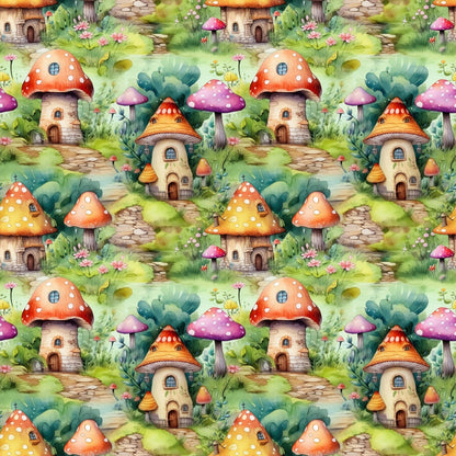 Fairy Houses Pattern 2 Quilting Cotton Fabric