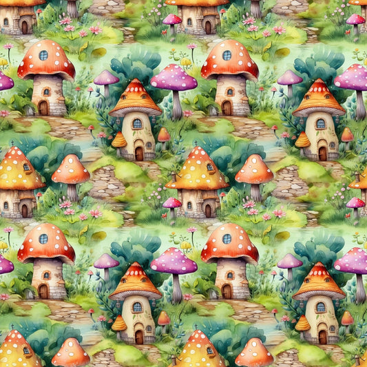 Fairy Houses Pattern 2 Quilting Cotton Fabric