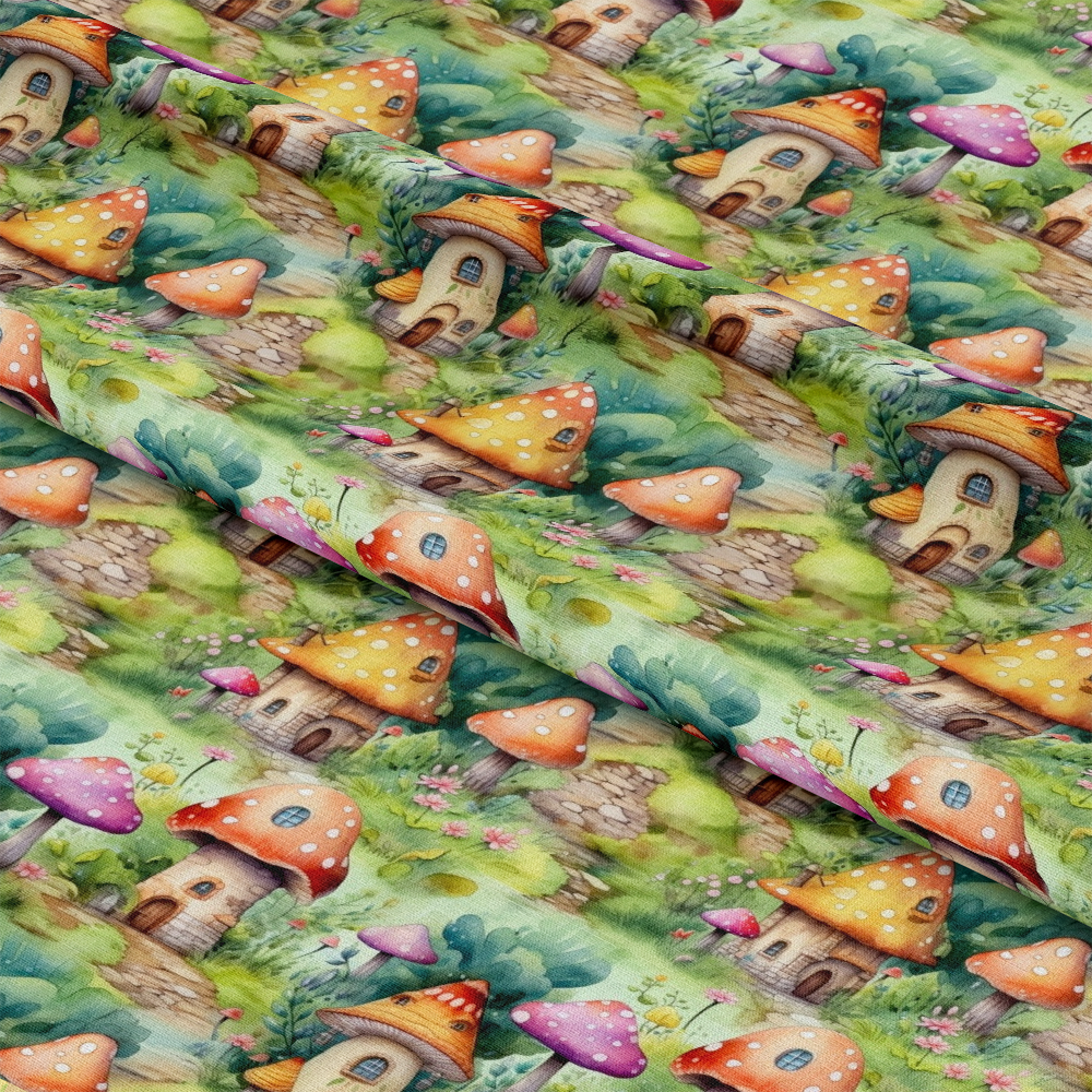 Fairy Houses Pattern 2 Quilting Cotton Fabric