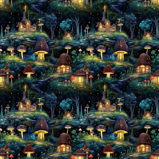 Fairy Houses Pattern 3 Quilting Cotton Fabric
