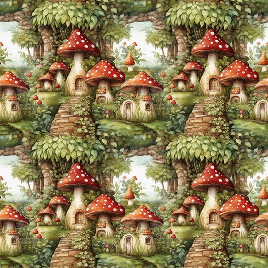 Fairy Houses Pattern 4 Quilting Cotton Fabric