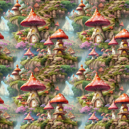 Fairy Houses Pattern 5 Quilting Cotton Fabric