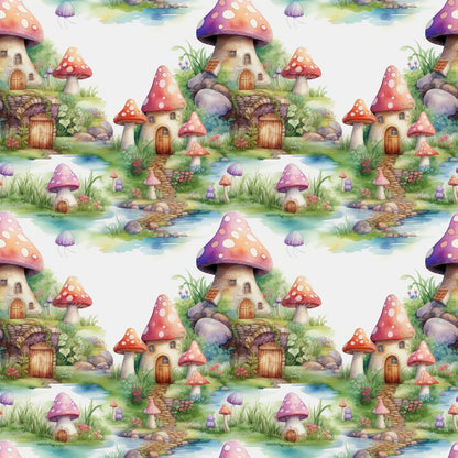 Fairy Houses Pattern 6 Quilting Cotton Fabric