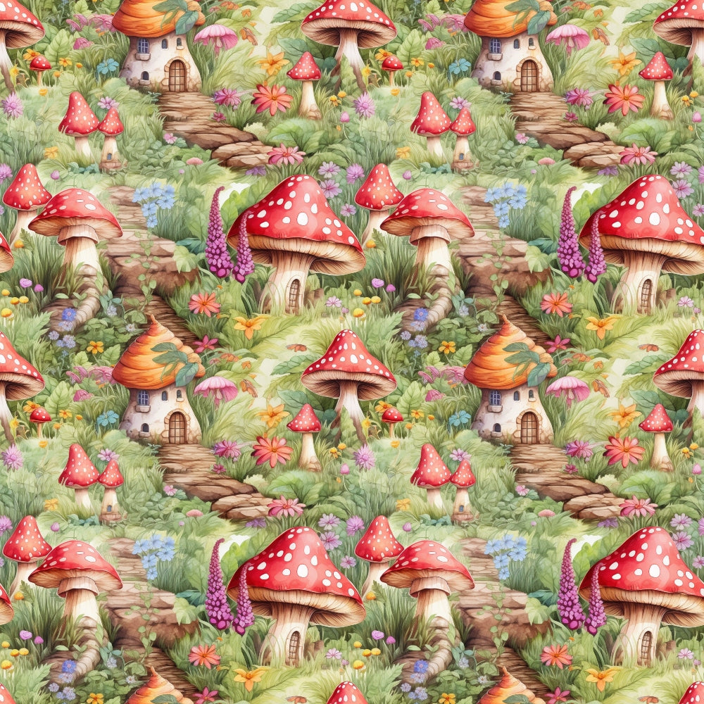 Fairy Houses Pattern 7 Quilting Cotton Fabric