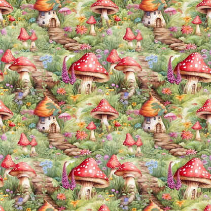 Fairy Houses Pattern 7 Quilting Cotton Fabric