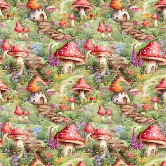 Fairy Houses Pattern 7 Quilting Cotton Fabric