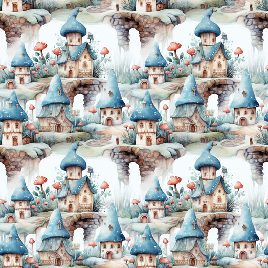 Fairy Houses Pattern 9 Quilting Cotton Fabric