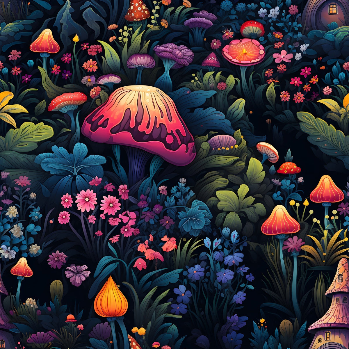Toadstool Hollow Pattern 2 Minky Fabric