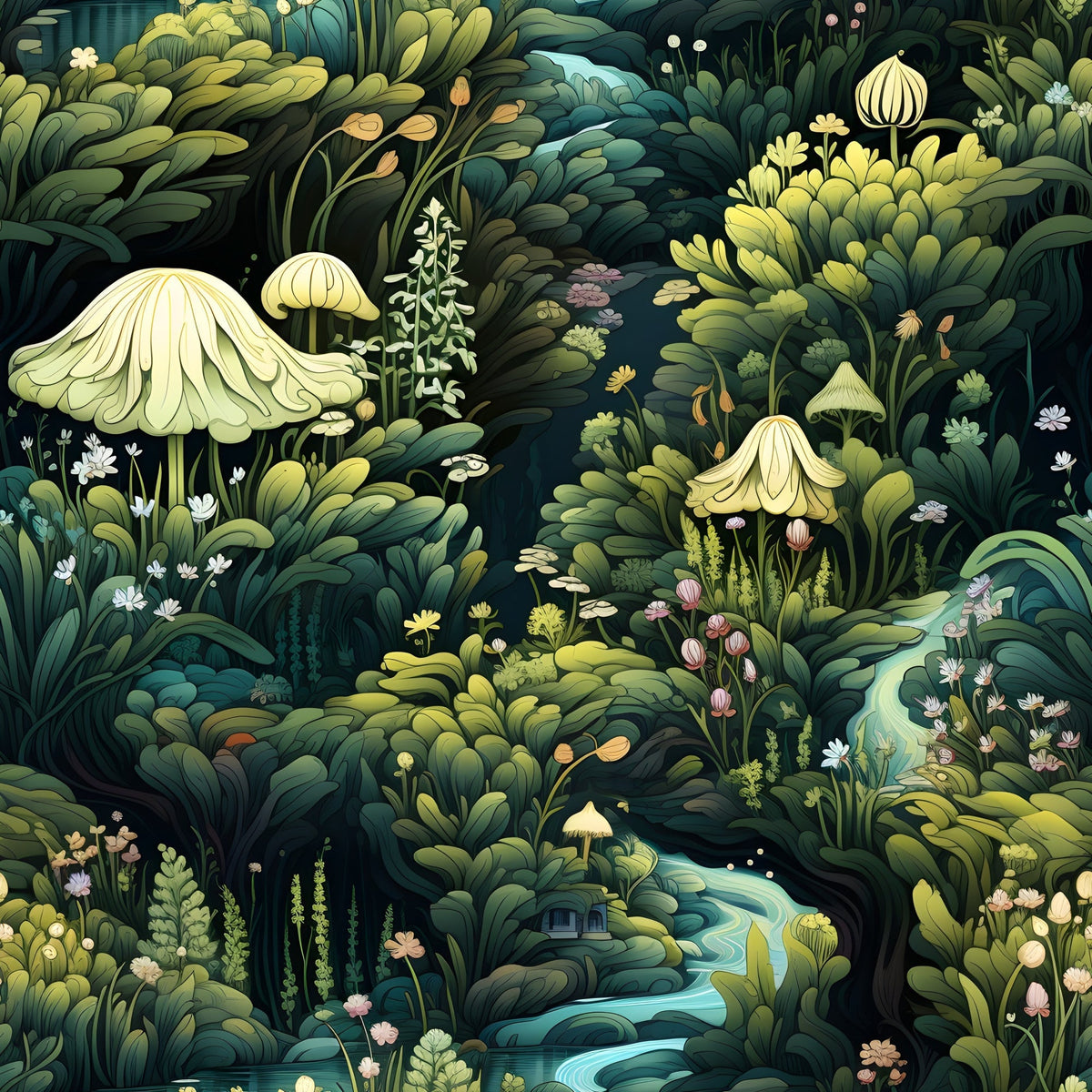 Toadstool Hollow Pattern 5 Minky Fabric