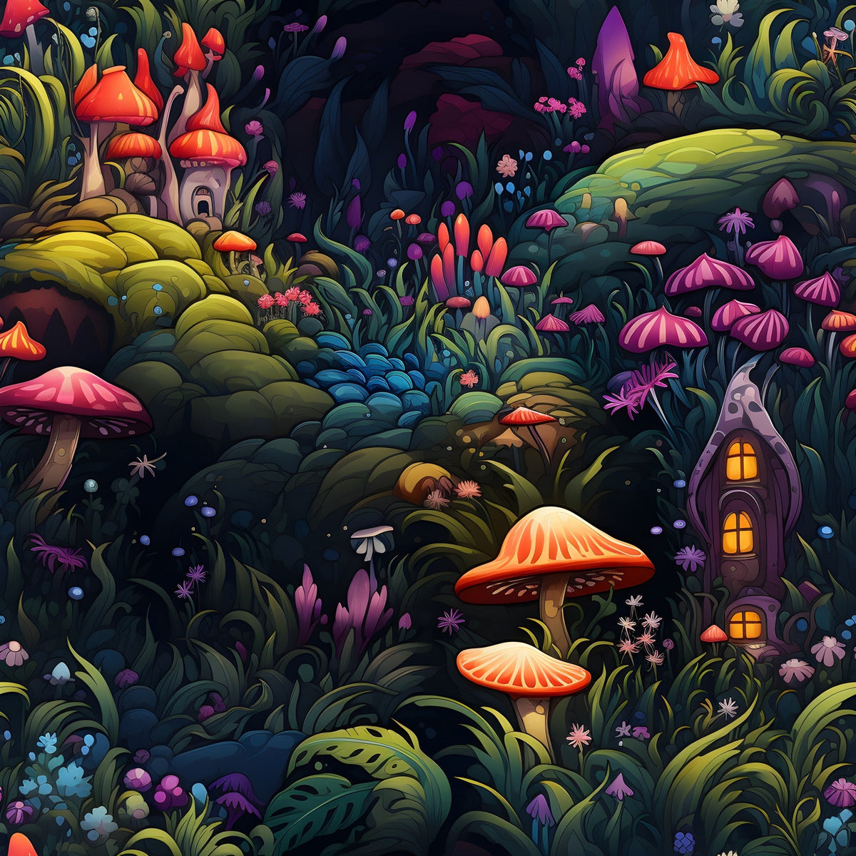Toadstool Hollow Pattern 7 Minky Fabric