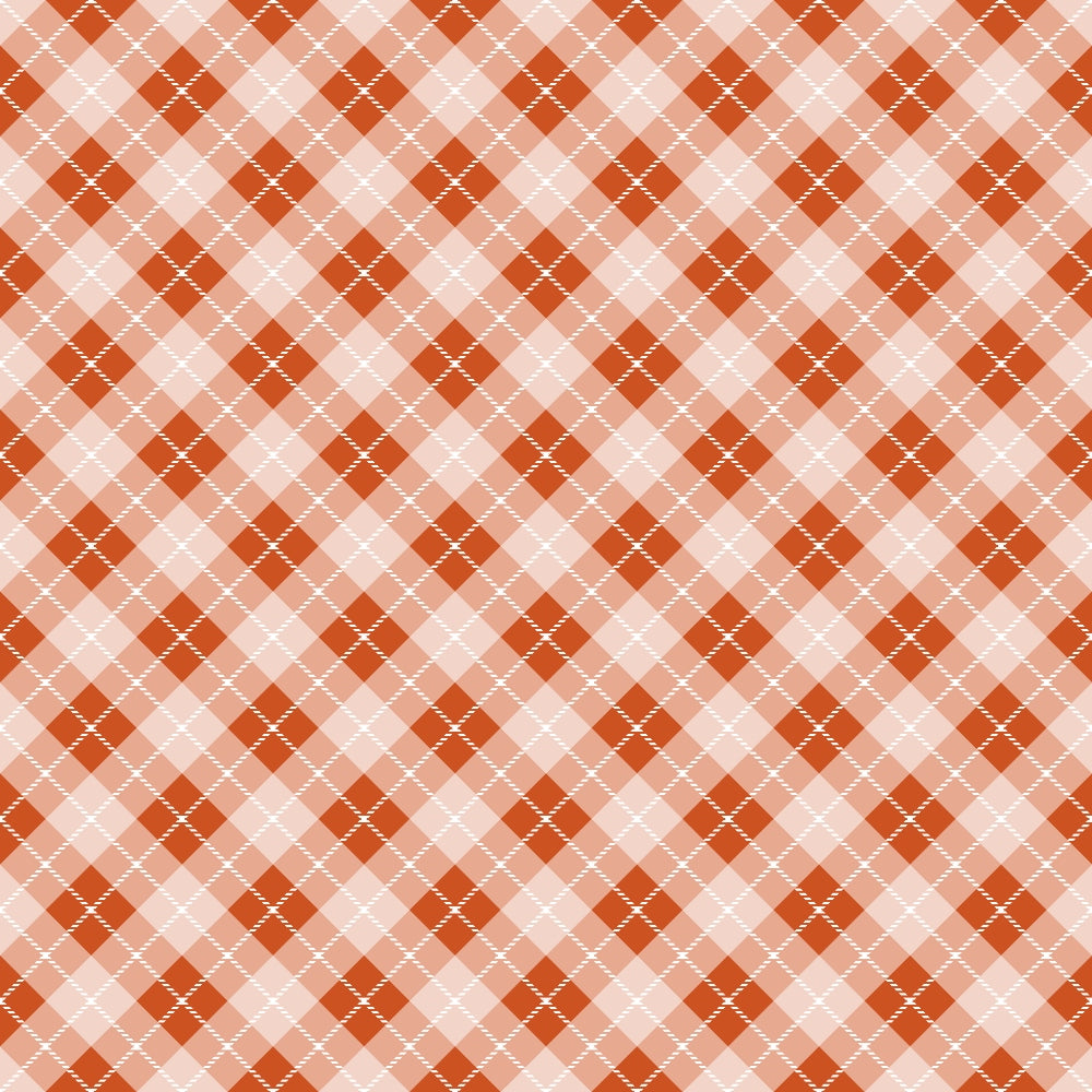 Fall Orange Plaid Pattern 5 Quilting Cotton Fabric