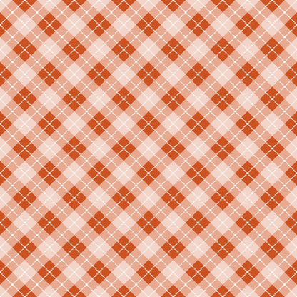 Fall Orange Plaid Pattern 5 Quilting Cotton Fabric