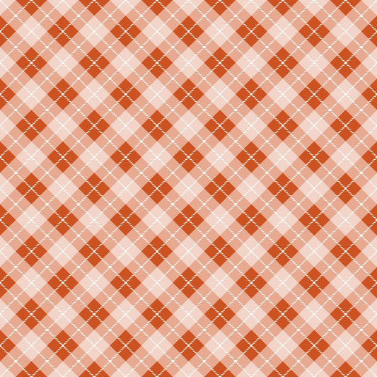 Fall Orange Plaid Pattern 5 Quilting Cotton Fabric