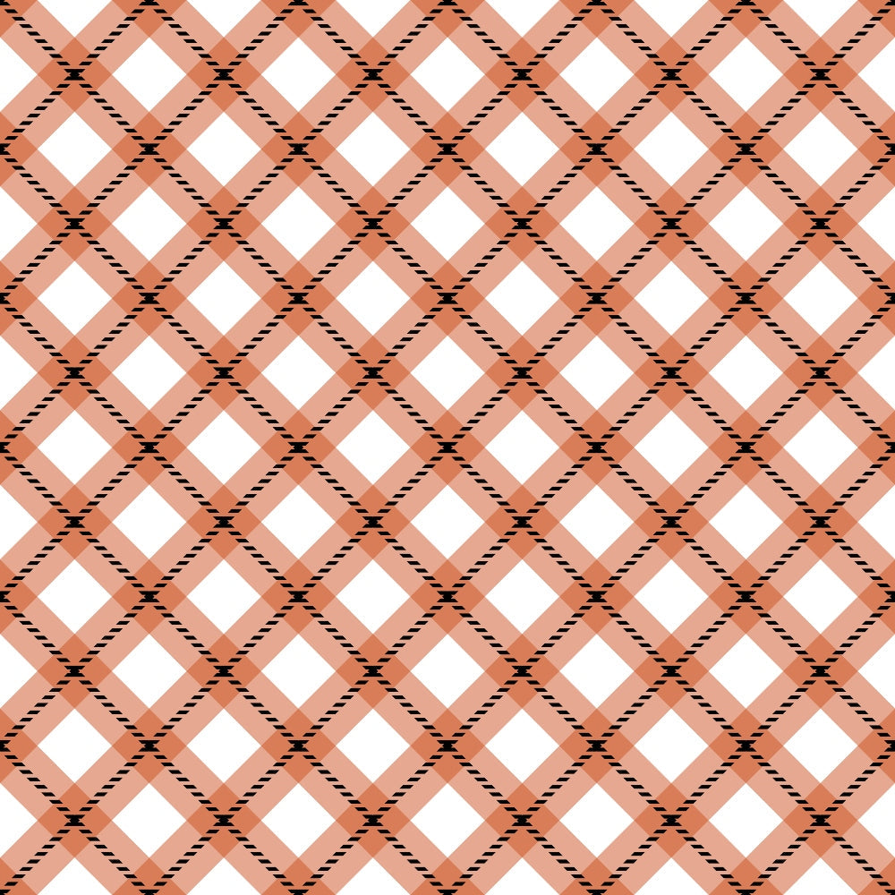 Fall Orange Plaid Pattern 1 Quilting Cotton Fabric