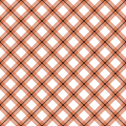 Fall Orange Plaid Pattern 1 Quilting Cotton Fabric