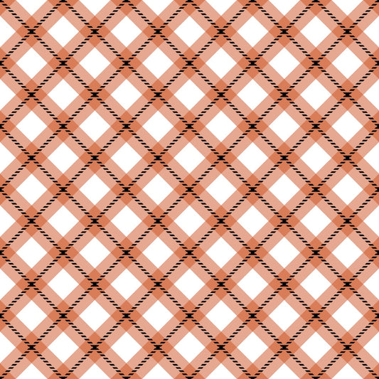 Fall Orange Plaid Pattern 1 Quilting Cotton Fabric
