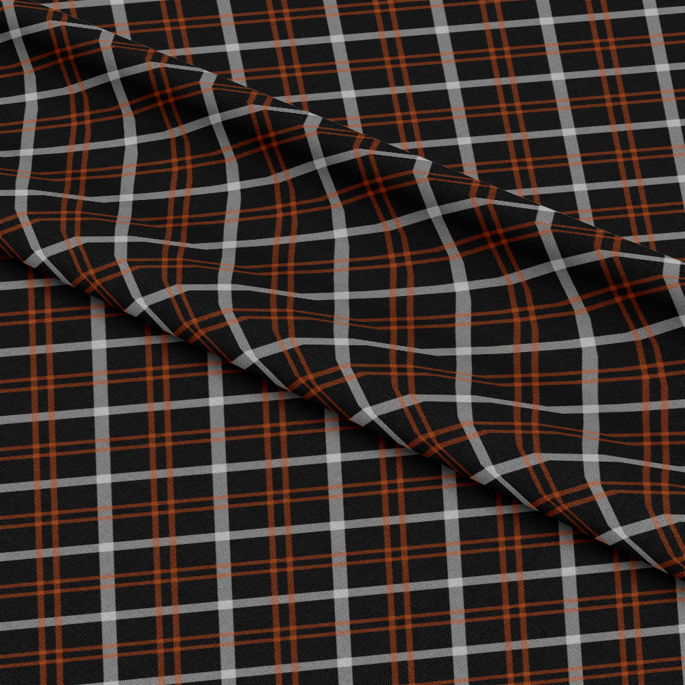 Fall Orange Plaid Pattern 10 Quilting Cotton Fabric