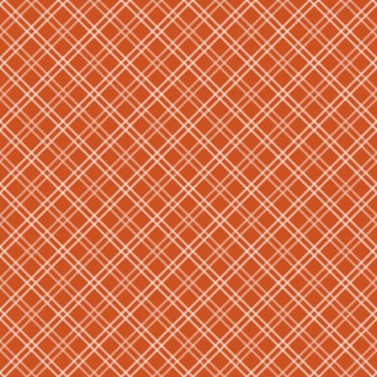 Fall Orange Plaid Pattern 11 Quilting Cotton Fabric