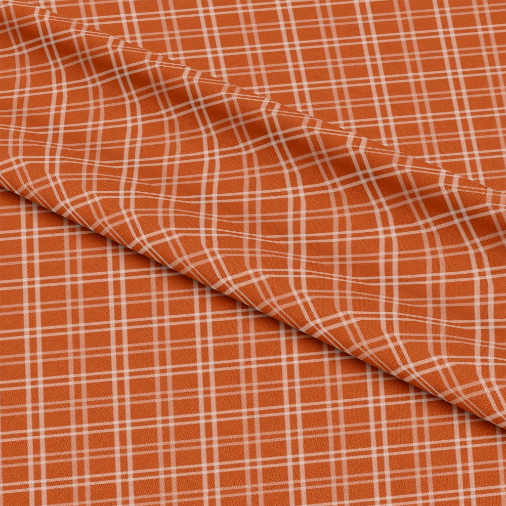 Fall Orange Plaid Pattern 11 Quilting Cotton Fabric
