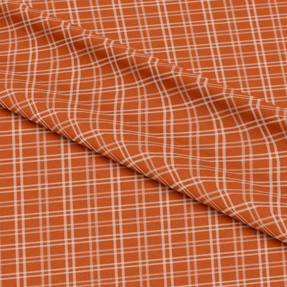 Fall Orange Plaid Pattern 11 Quilting Cotton Fabric