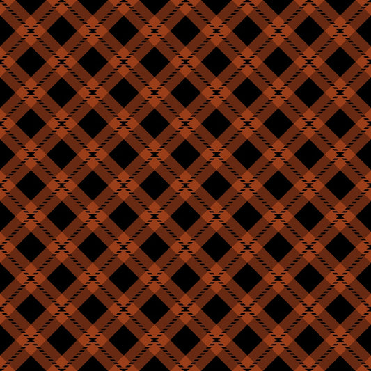 Fall Orange Plaid Pattern 16 Quilting Cotton Fabric
