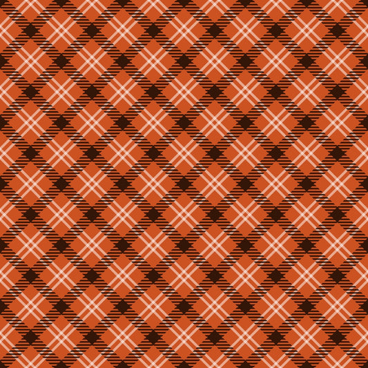 Fall Orange Plaid Pattern 17 Quilting Cotton Fabric